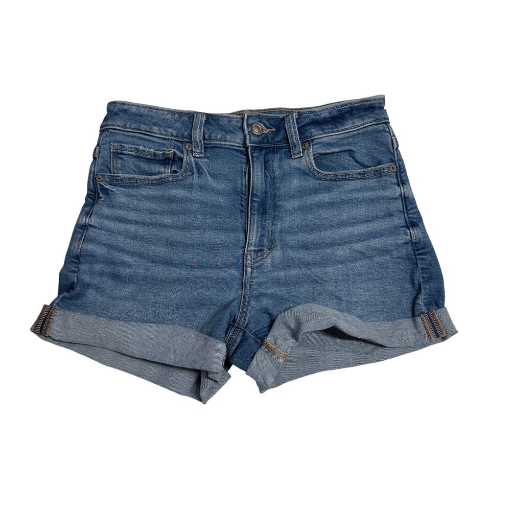 American Eagle Mom Short Women's Size 2 Blue Jorts Cuffed Hem Casual Capsule